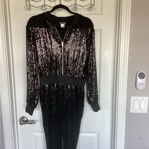 VENUS Black Sequin Long Sleeve jumpsuit